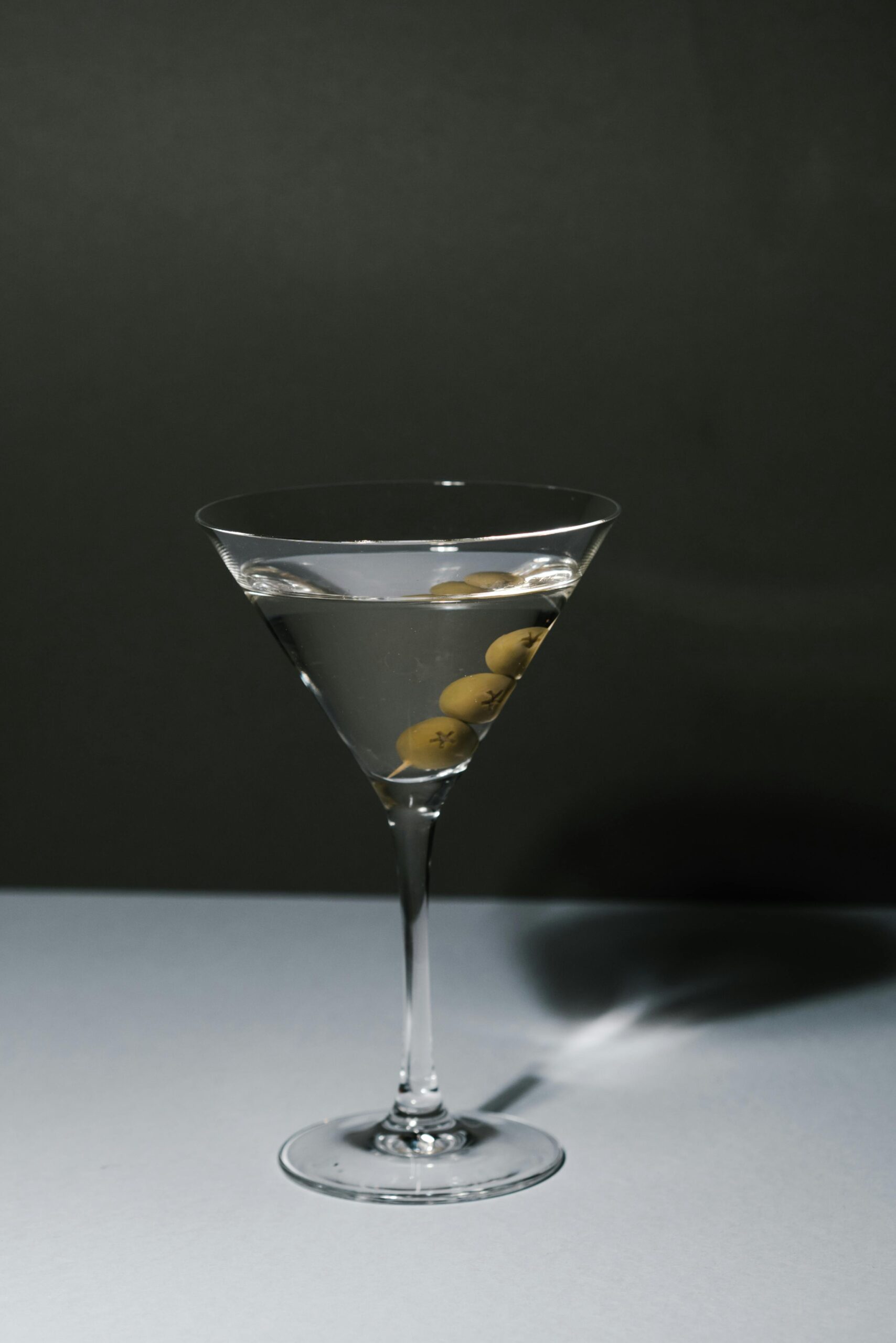 Classic Gin Martini recipe with green olives